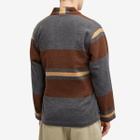 Universal Works Men's Blanket Wool Kyoto Work Jacket in Charcoal Stripe