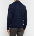 Boglioli - Shawl-Collar Cable-Knit Virgin Wool Cardigan - Blue