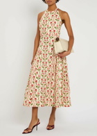 Agua BY Agua Bendita Balsa Canna Floral-print Linen Midi Dress Multicoloured