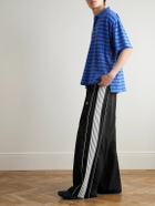 Balenciaga - Straight-Leg Logo-Embroidered Striped Recycled-Shell Track Pants - Black