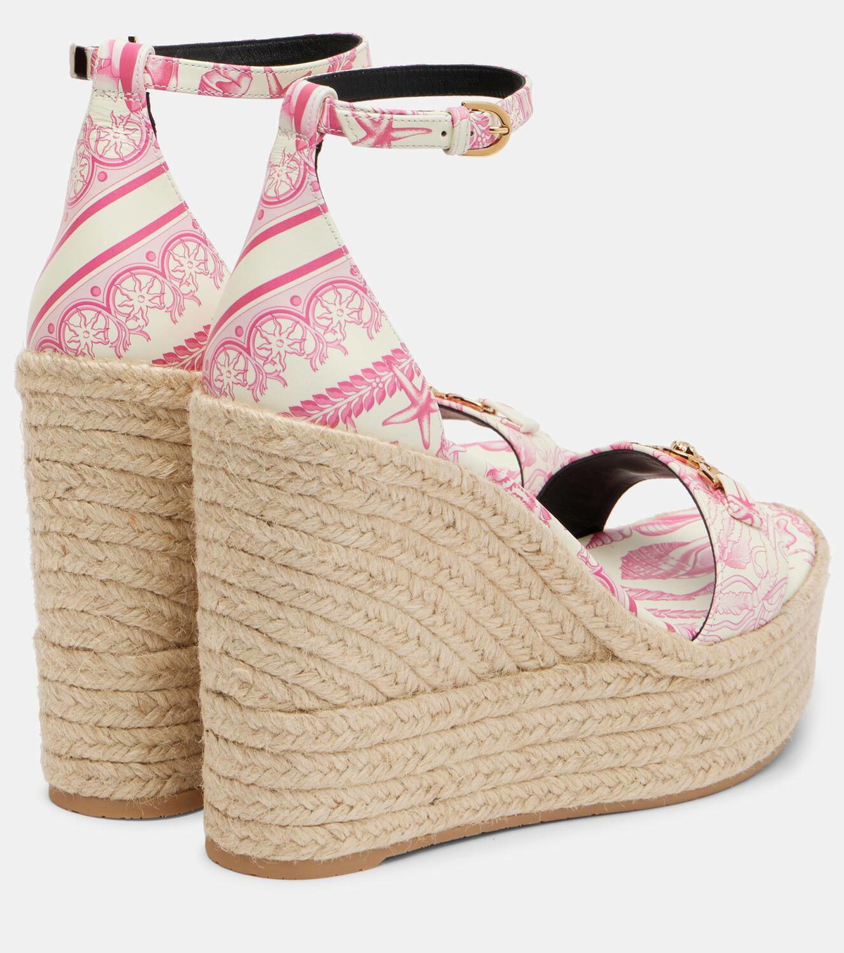 Versace Medusa '95 leather espadrille wedges