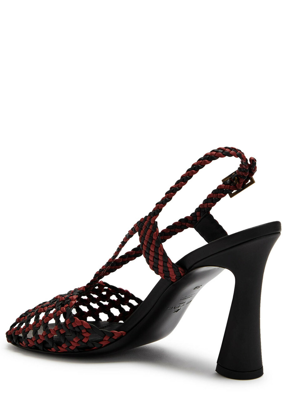 Etro 100 Woven Faux Leather Sandals Burgundy