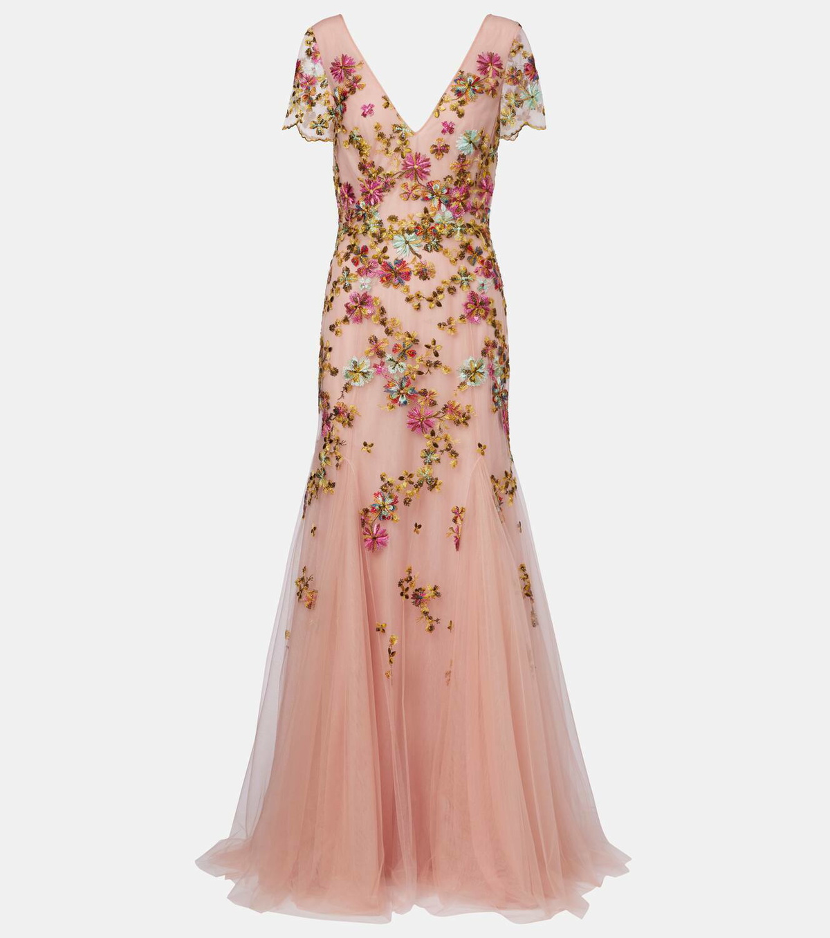 green emerald velvet dress Melino Chantilly Lace Gown