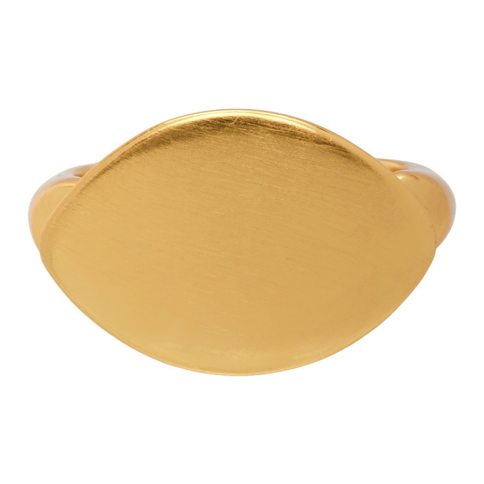 Dear Letterman SSENSE Exclusive Gold Wali Ring Dear Letterman
