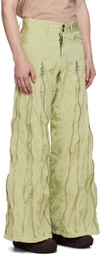 Charlie Constantinou Green Adjustable Zip Trousers