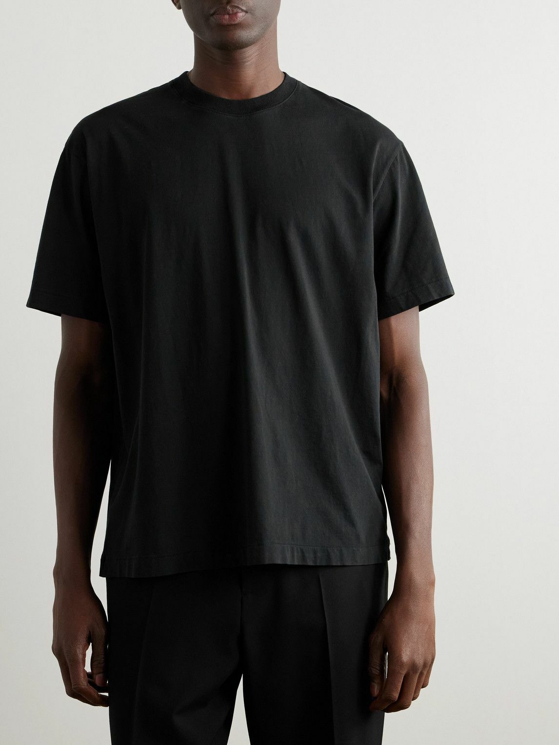 SSAM - Charlie Organic Cotton-Jersey T-Shirt - Black
