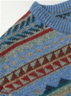 Faherty - Doug Good Feather Fair Isle Jacquard-Knit Wool Sweater - Blue