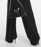 Balenciaga - High-rise wool and leather pantashoes