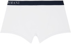 Emporio Armani Two-Pack Navy & White Boxer Briefs