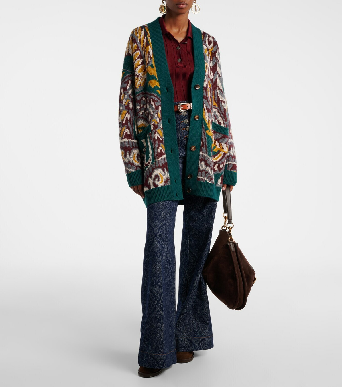 Etro Jacquard wool-blend cardigan
