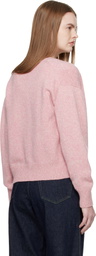 &Daughter Pink Ada Crewneck Cardigan