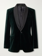 Favourbrook - Satin-Trimmed Cotton-Velvet Tuxedo Jacket - Green