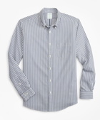 Brooks Brothers Men's Stretch Milano Slim-Fit Sport Shirt, Non-Iron Candy Stripe | Navy