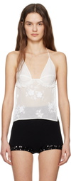 SHUSHU/TONG White Embellished Corset Camisole