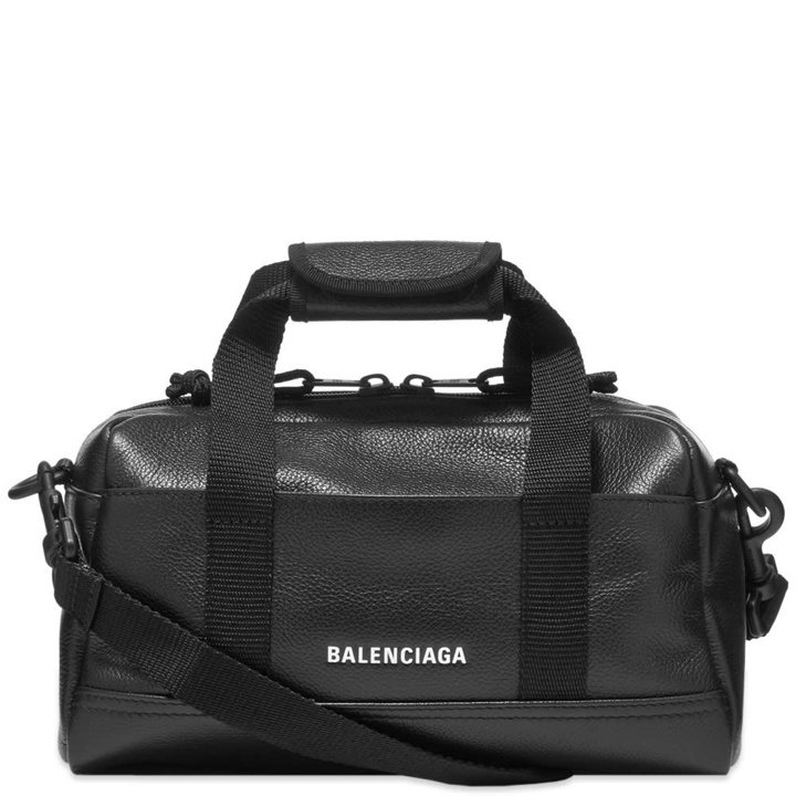 Photo: Balenciaga Grained Leather Logo Duffel Bag