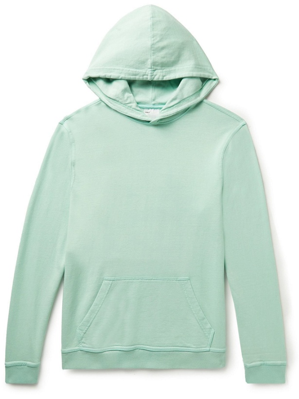 Photo: ONIA - Garment-Dyed Loopback Cotton-Jersey Hoodie - Green