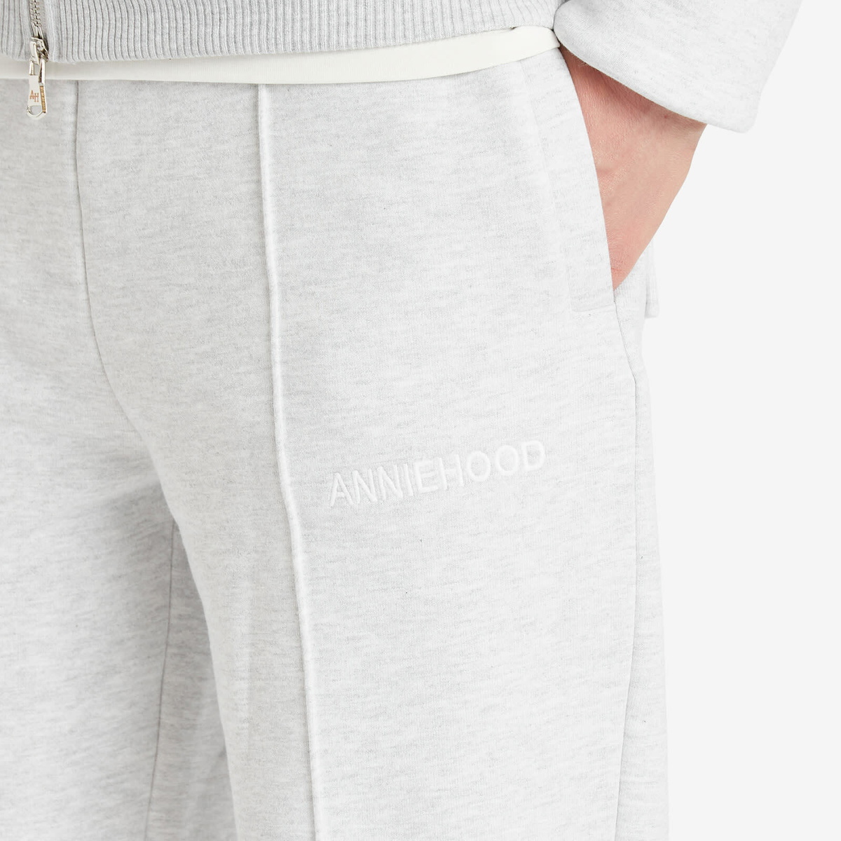ANNIE HOOD Men's Straight College Joggers in Grey