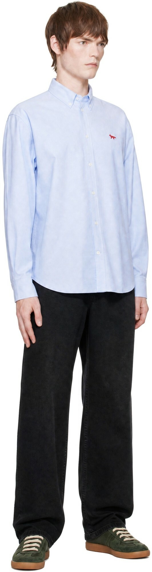 Maison Kitsuné Blue Profile Fox Casual Shirt