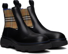 Burberry Black Leather Creeper Low Chelsea Boots