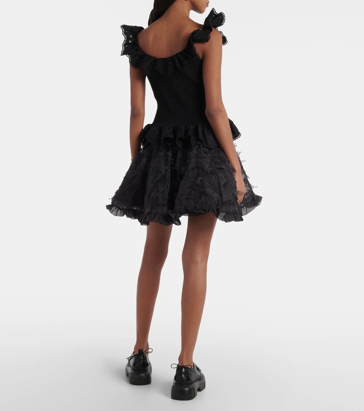 Susan Fang Ruffled cotton peplum top