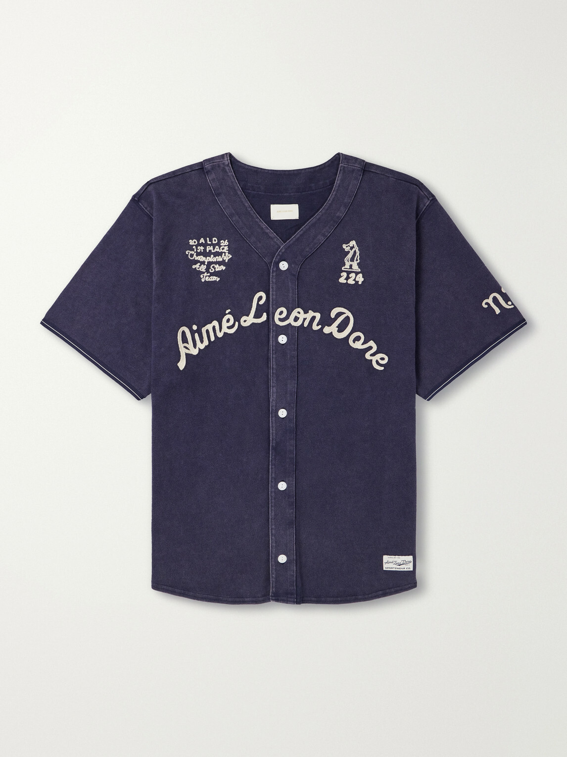 Aimé Leon Dore - Logo-Embroidered Cotton Shirt - Blue