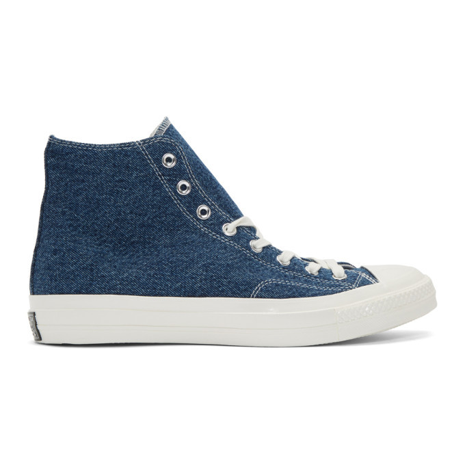 Photo: Converse Blue Denim Chuck 70 High Sneakers