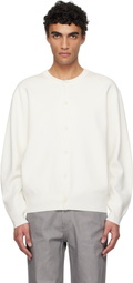 AMOMENTO White Semi Oversized Cardigan