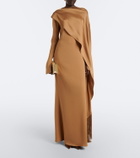 Taller Marmo Mounia caped crêpe cady gown