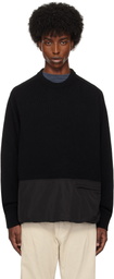 UNDERCOVER Black Paneled Knit Sweater