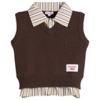Charles Jeffrey Loverboy Women's Smart Cropped Vest in Brown/Beige Stripe