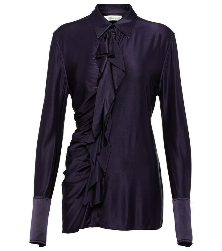 Photo: Victoria Beckham Ruffled satin shirt