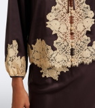 Dôen Lucine lace-trimmed silk satin blouse