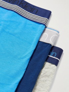 Calvin Klein Underwear - Three-Pack Stretch-Cotton Boxer Briefs - Blue