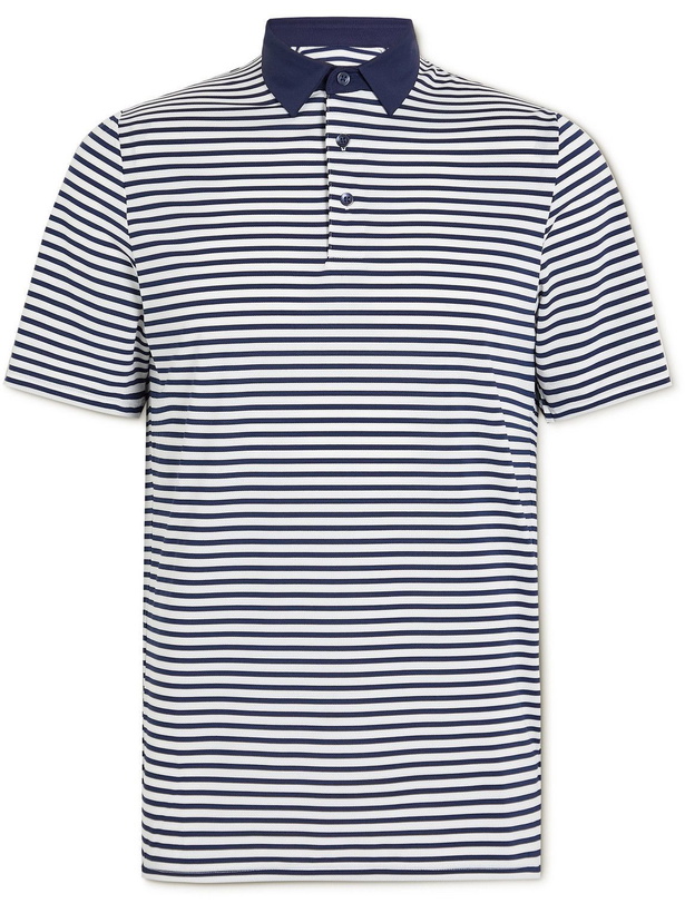 Photo: Kjus Golf - Luis Striped Stretch-Mesh Golf Polo Shirt - Blue