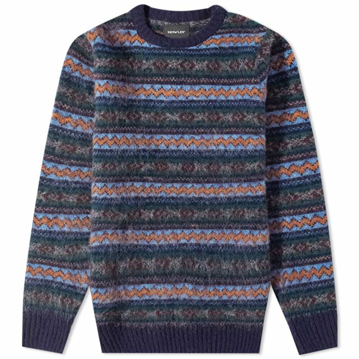 Photo: Howlin by Morrison Men's Howlin' A Day in the Wool Fair Isle Crew Knit in Navy