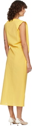 JACQUEMUS Yellow 'The Drap' Midi Dress