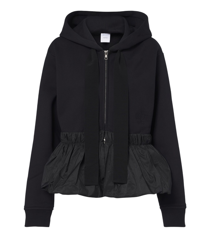 Photo: Patou Peplum cotton zip-up hoodie