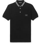 Dolce & Gabbana - Slim-Fit Contrast-Tipped Cotton-Piqué Polo Shirt - Men - Black