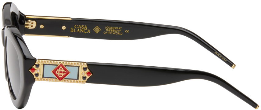 Casablanca Black Monogram Plaque Sunglasses