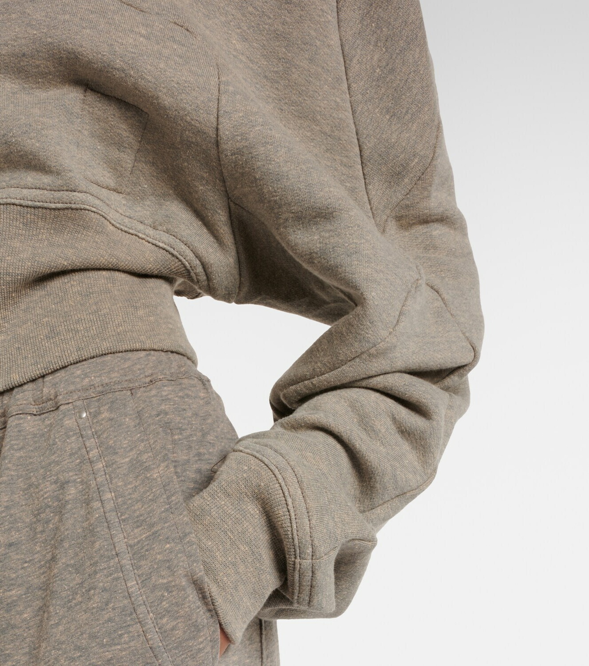 Rick Owens Cropped cotton-blend jersey hoodie