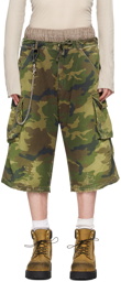 424 Green Camouflage Shorts