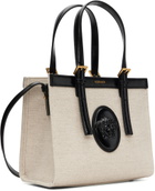 Versace Beige & Black Rivière Mini Canvas Tote