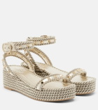 Valentino Garavani Rockstud Torchon leather espadrille wedges