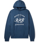 BALENCIAGA - Oversized Printed Fleece-Back Cotton-Jersey Hoodie - Blue