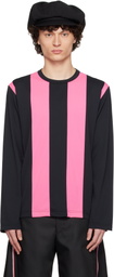 Comme des Garçons Homme Plus Black & Pink Single Jacquard T-shirt