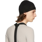 Rick Owens Black Wool Ribbed Beanie