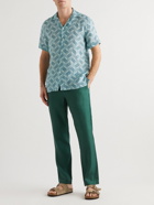 Frescobol Carioca - Oscar Straight-Leg TENCEL Drawstring Trousers - Green