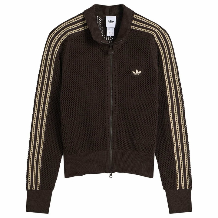 Photo: Adidas Women's Crochet Track Top in Aurora Coffee/Magic Beige
