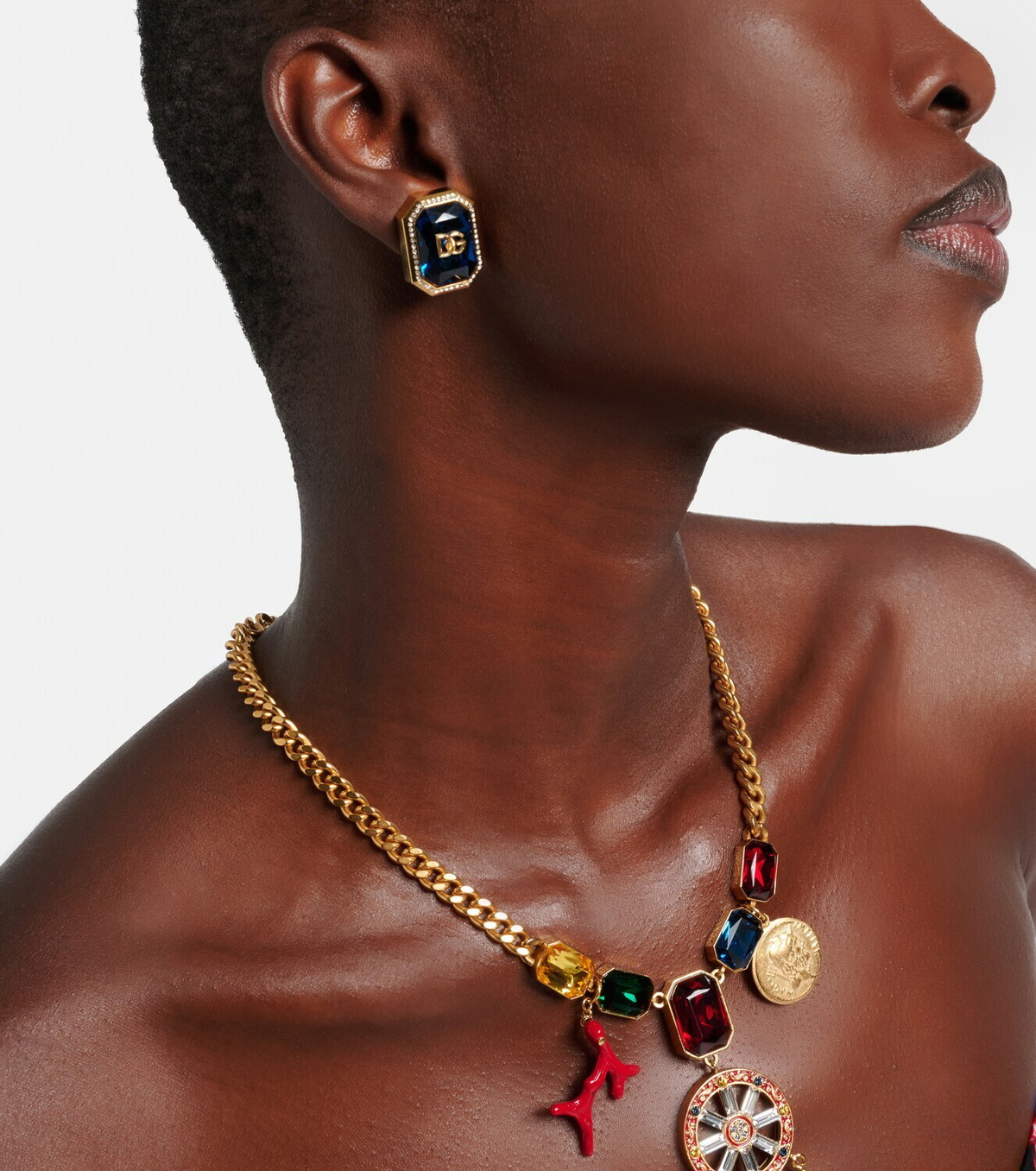 Dolce&Gabbana DG embellished clip-on earrings