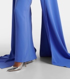 Solace London Morgan caped crêpe gown